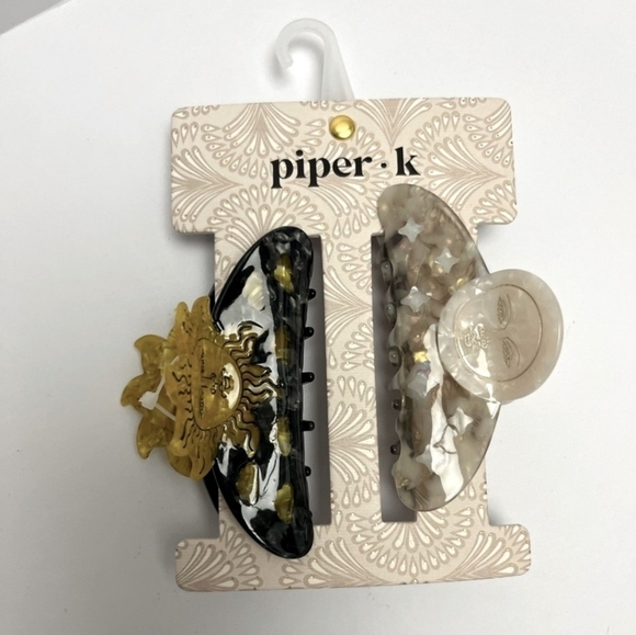 🌚🔹️ Piper K🔹️ sun and moon claw hair clips set of 2! - Picture 2 of 2